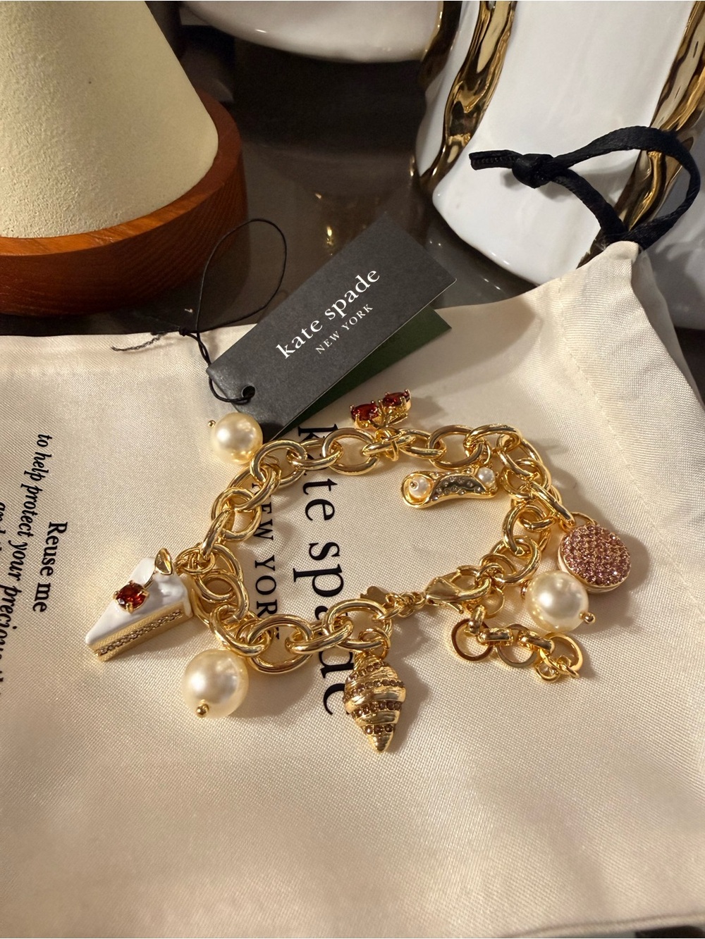 kate spade Gold-Tone Sweets Charm Bracelet